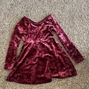 Route 66 Velvet Dress in Deep Red
